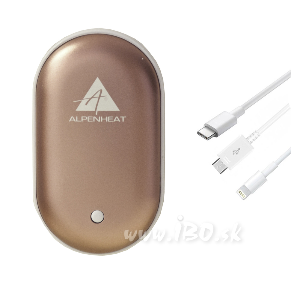 Power Bank a ohřívač rukou v jednom Alpenheat BP13 - růžová